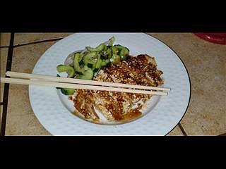 Chicken Katsu with Cucumber Salad.