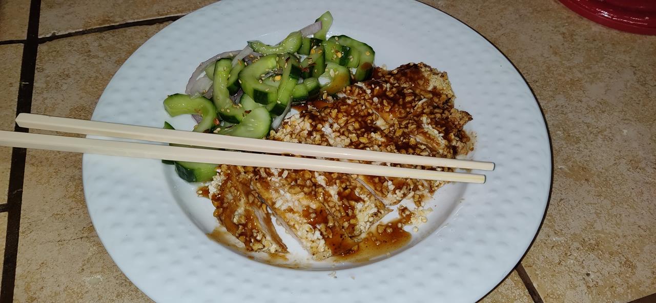 Chicken Katsu with Cucumber Salad